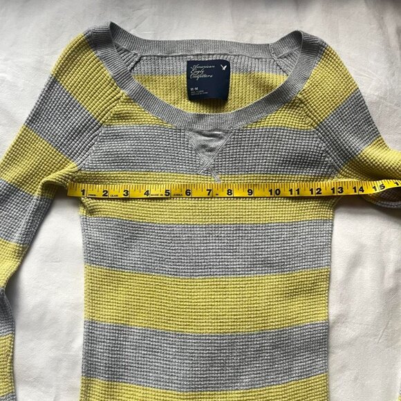 2000s American Eagle Outfitters Striped Waffleknit Top - Picture 4 of 7